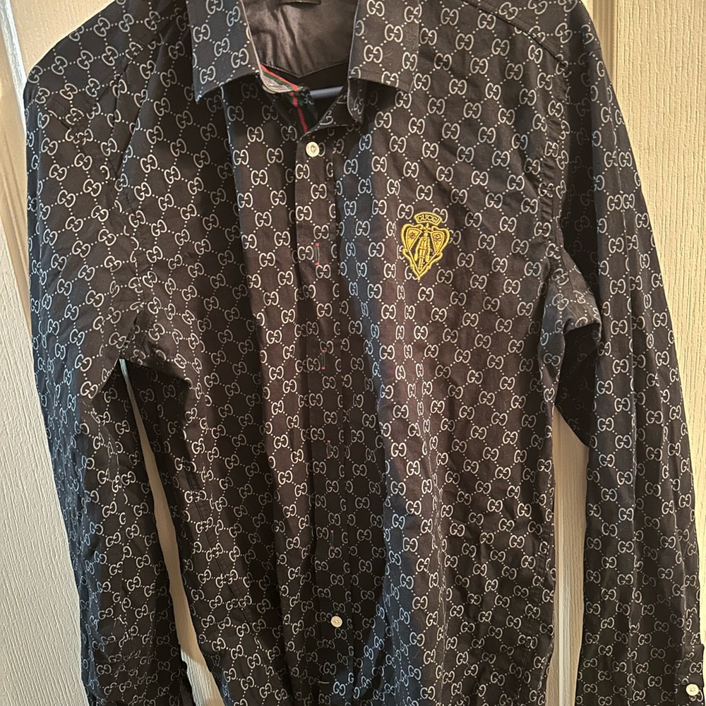 Gucci Black Patterned Men's Shirt